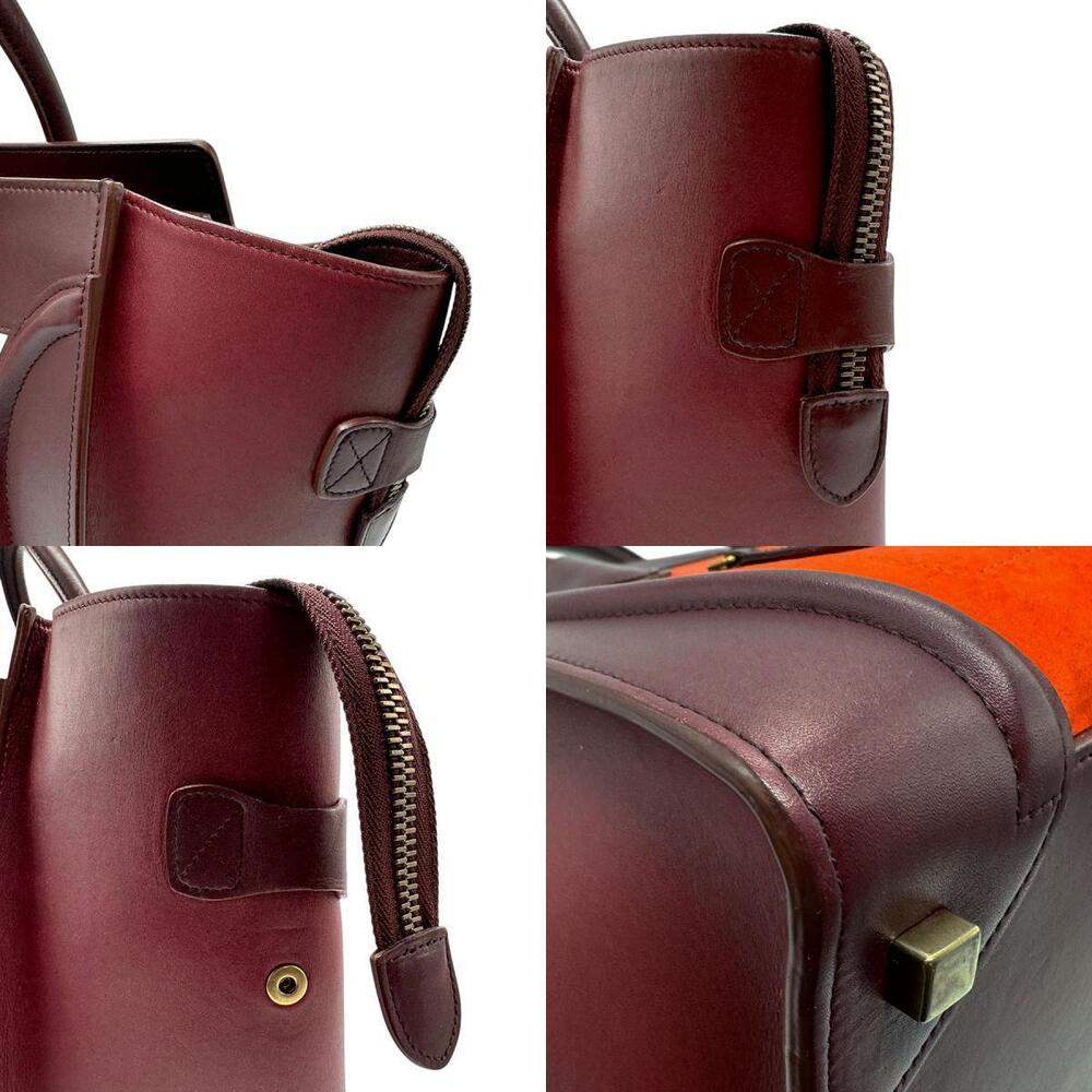 Celine Luggage Shopper Handbag Bordeaux Purple Orange Leather - Picture 3 of 4